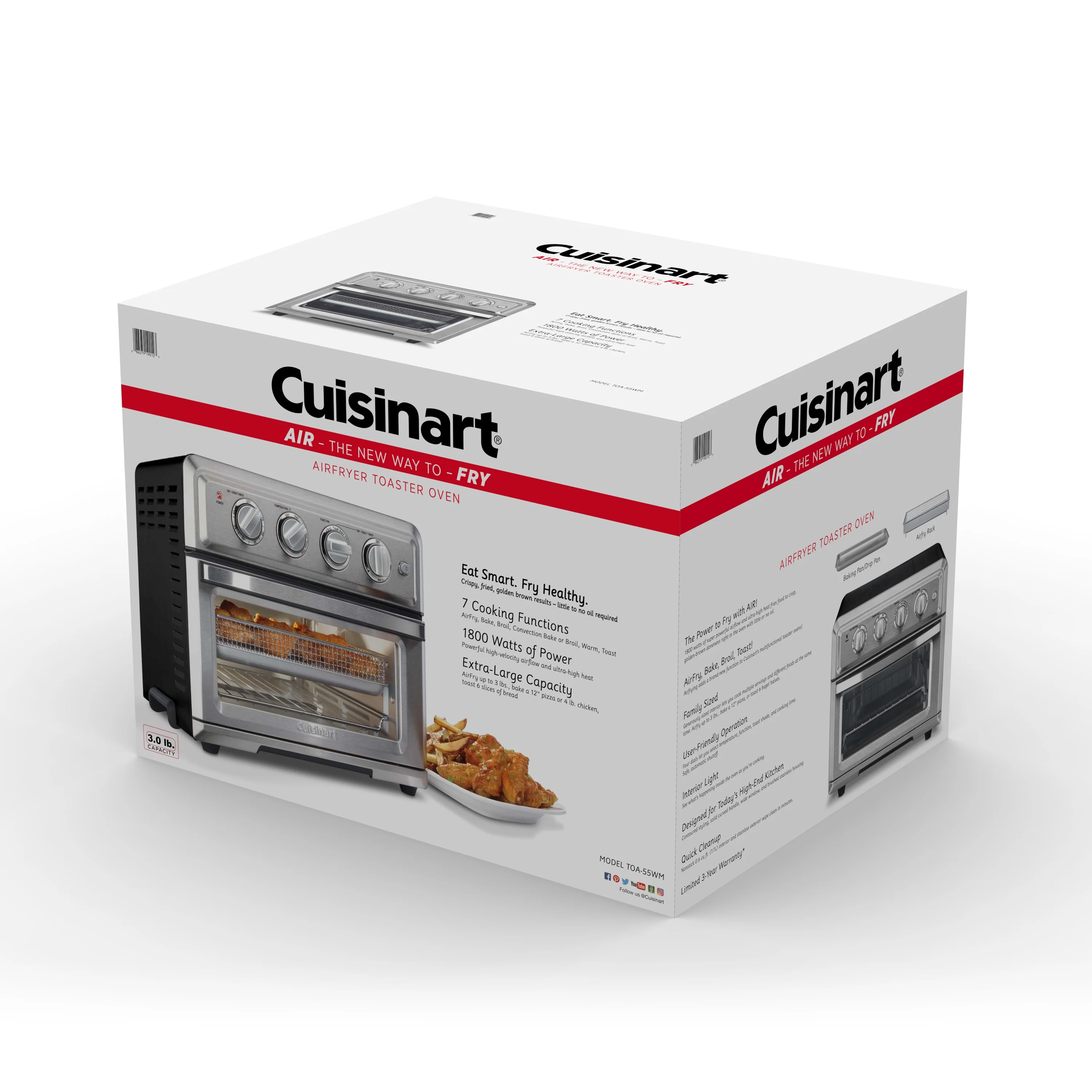 Cuisinart Air Fryer Toaster Oven TOA-55WM, New, Large Capacity 17 Liters