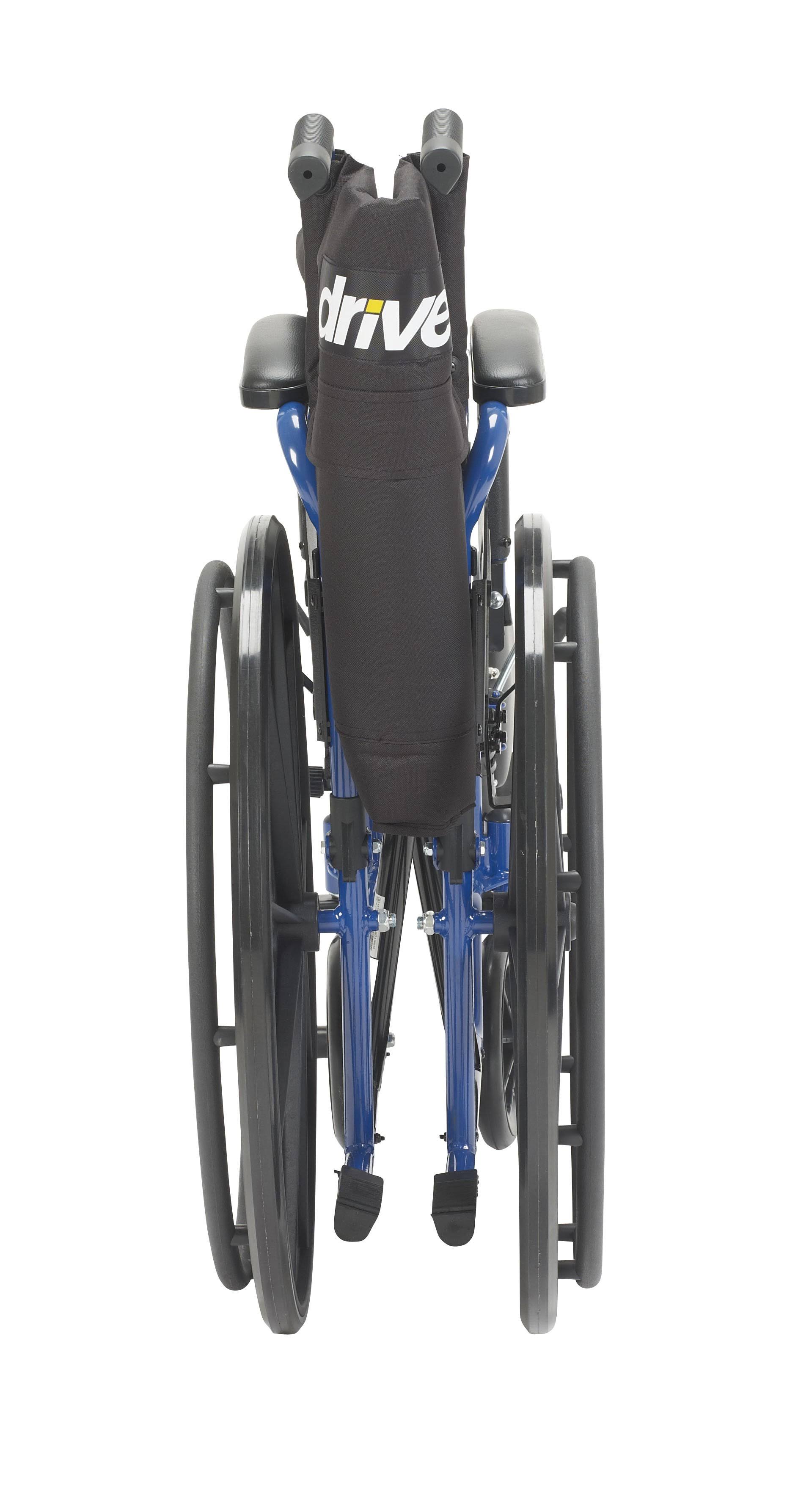 Drive Medical Blue Streak Wheelchair with Flip Back Desk Arms, Swing Away Footrests, 16x22 Seat
