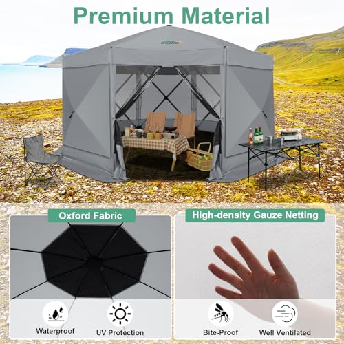 COBIZI 12x12ft Pop up Gazebo Screen Tent Screen House for Camping, Camping Outdoor Screened Gazebo, Canopy Tent