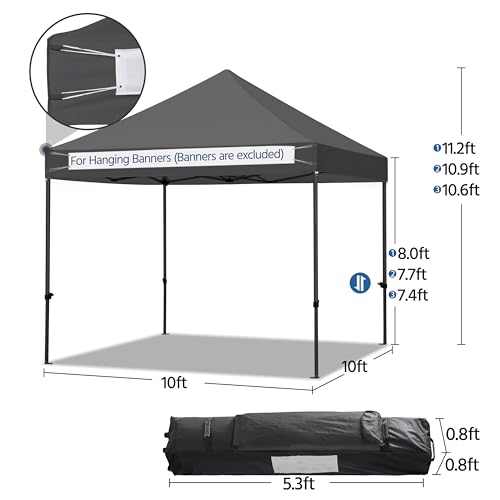Yaheetech Heavy Duty Pop Up Canopy Tent, 10x20 Commercial Instant Shelter Tent for Wedding, Parties, Adjustable Outdoor Canopy with Wheeled Carry Bag