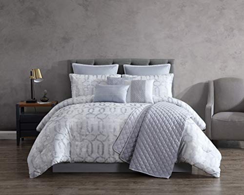 Riverbrook Home 100% Polyester Comforter Set, Queen, Hillcrest - Ivory/Gold, 9 Piece Set