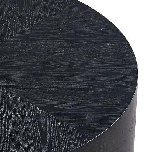 JUSTONE 15.75 ''Round Coffee Table, Accent End Table for Living Room Office Apartment, Modern Minimalist Side Table with Faux Marble Pattern