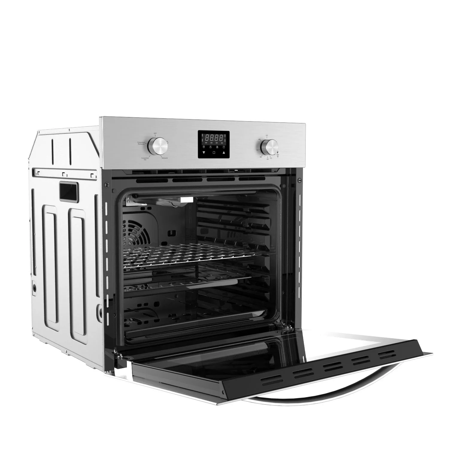 Empava 24-inch 2.3 cu. Ft. Single Propane Gas Wall Oven - Bake Broil Rotisserie Functions with Mechanical Controls - Built-in Timer