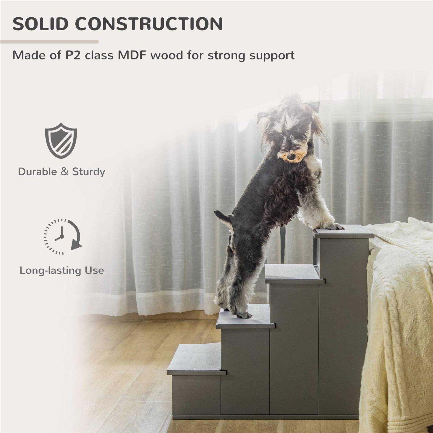 PawHut Pet Stairs, Small Pet Steps with Cushioned Removable Covering for Dogs and Cats Up to 22 Lbs - Pet Supplies online store
