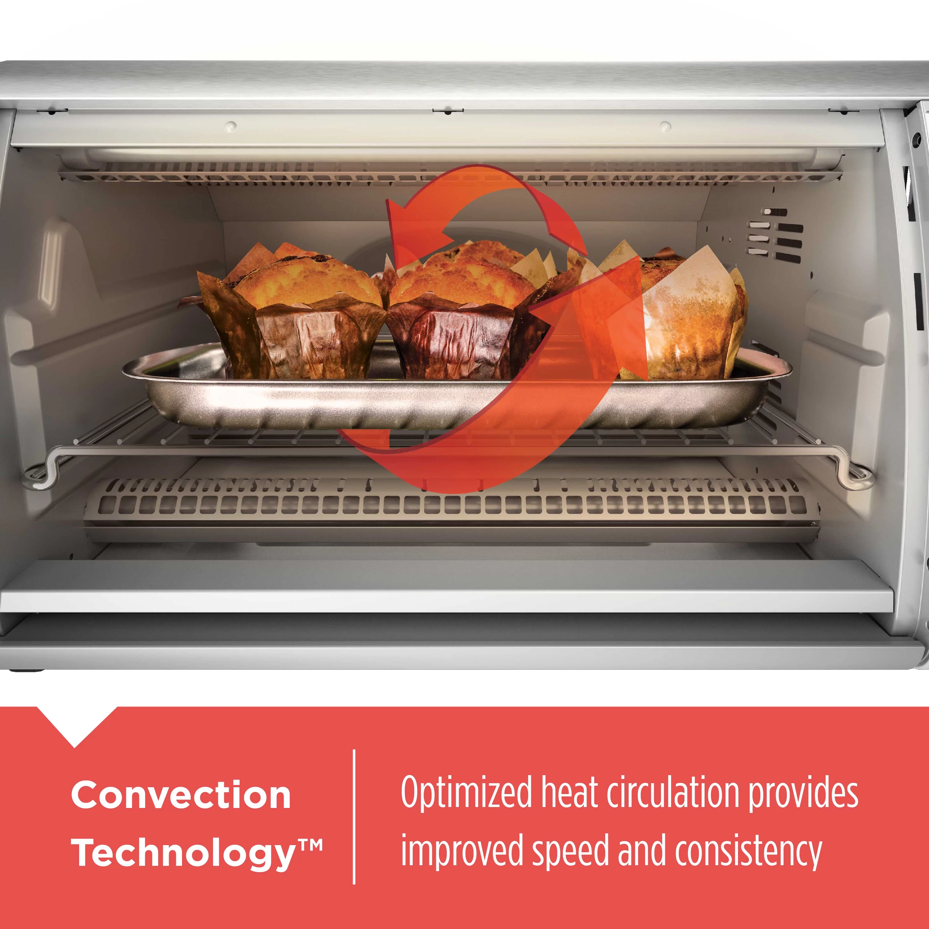 BLACK+DECKER Countertop Convection Toaster Oven, Stainless Steel, CTO6335S
