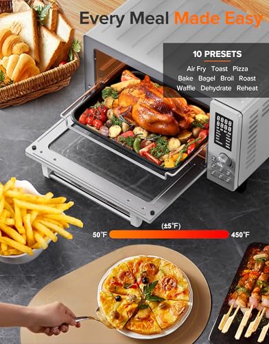 Nuwave Bravo Pro Smart 21QT Toaster Oven Air Fryer Combo, Convection Oven Countertop, 10 functions all in 1, with even & quick crisp technology