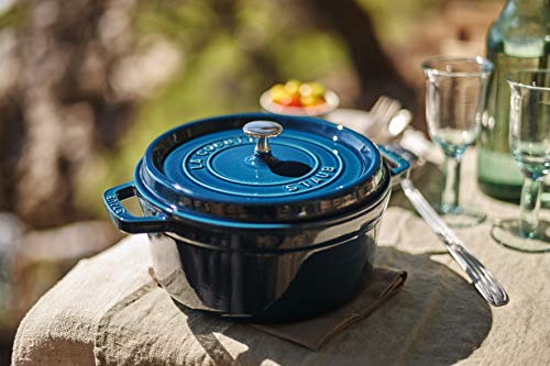 STAUB Cast Iron Roaster/Cocotte, Round, 26 cm, 5 L, La Mer