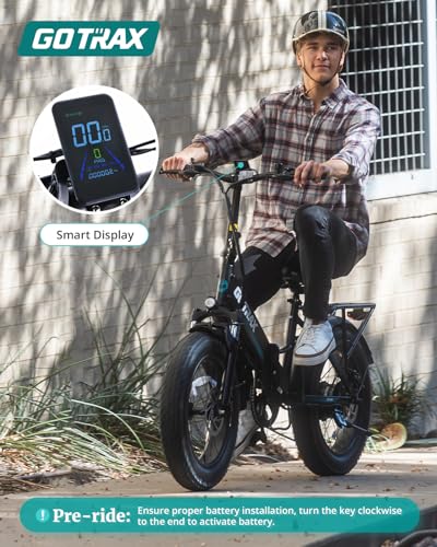 Gotrax 20" Folding Electric Bike with 55 Miles (Pedal-assist1) by 48V Battery, 20Mph Power by 500W, Smart LCD Display and 5 Pedal-Assist Levels