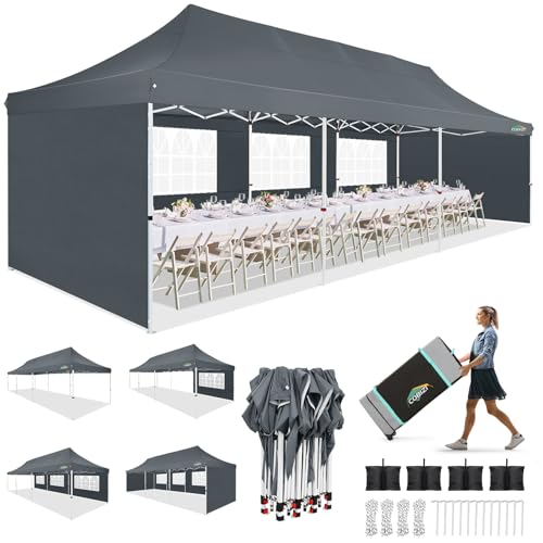10x10 Pop Up Canopy Tent with 4 Sidewalls and Mesh Windows 2.0