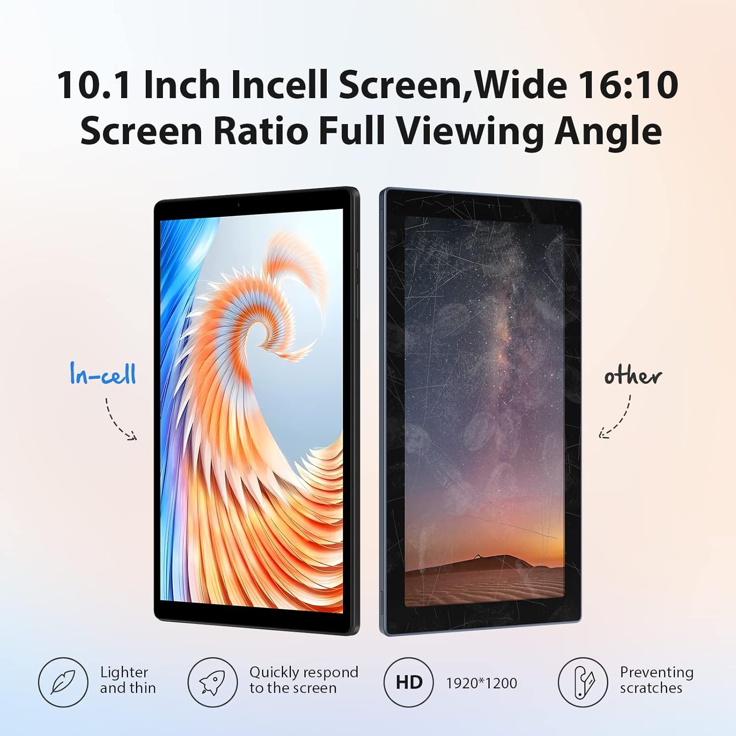 2023 Tablet 10.1 inch Android Tablets 1080P FHD in-Cell LCD Screen, 4GB+64GB Expand to 1TB, Octa-Core CPU, 1920 x 1200 Resolution,8M&13M Dual Camera