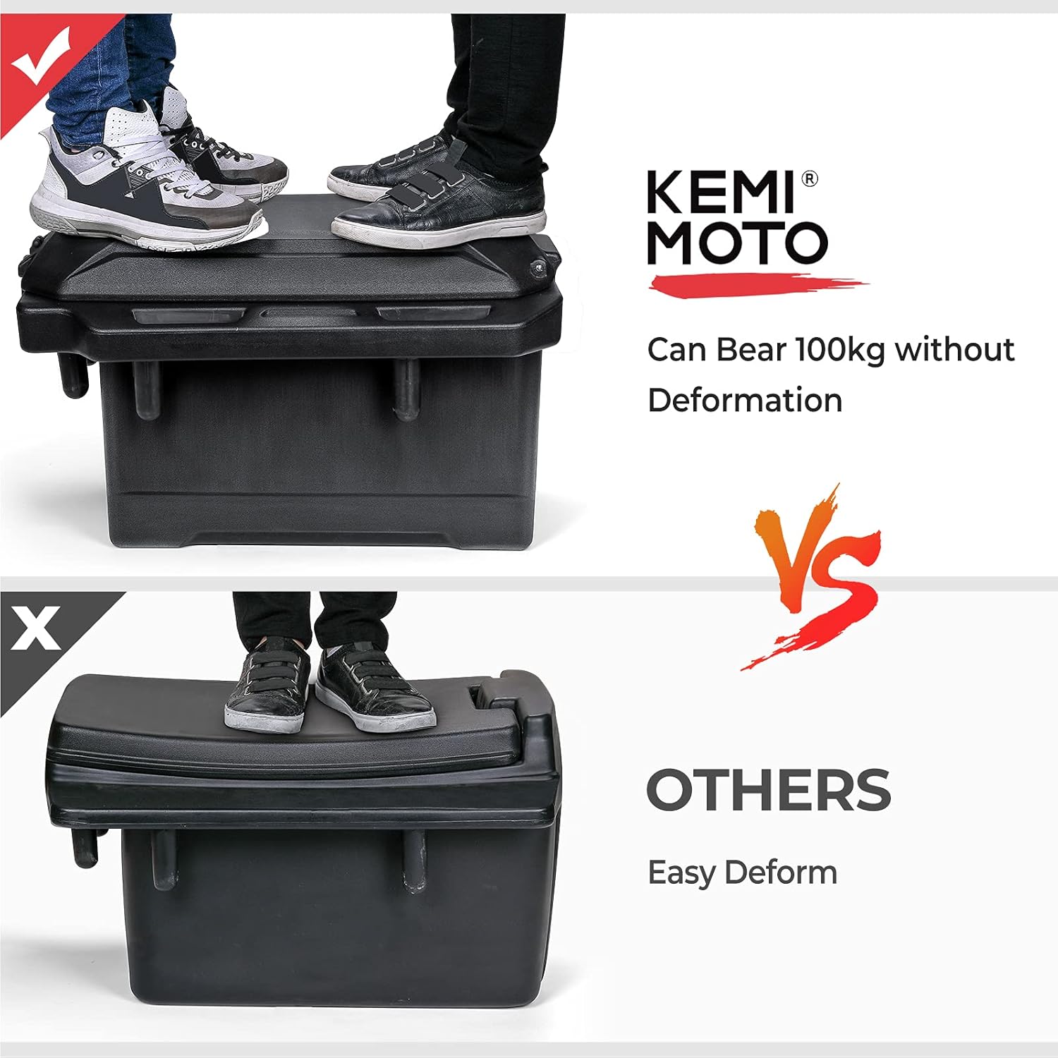 Ranger Storage Box, kemimoto 45 L Waterproof Bed Cargo Box Compatible with 2013-2022 Polaris Ranger 570 700 900 1000/Ranger XP (Right Side)
