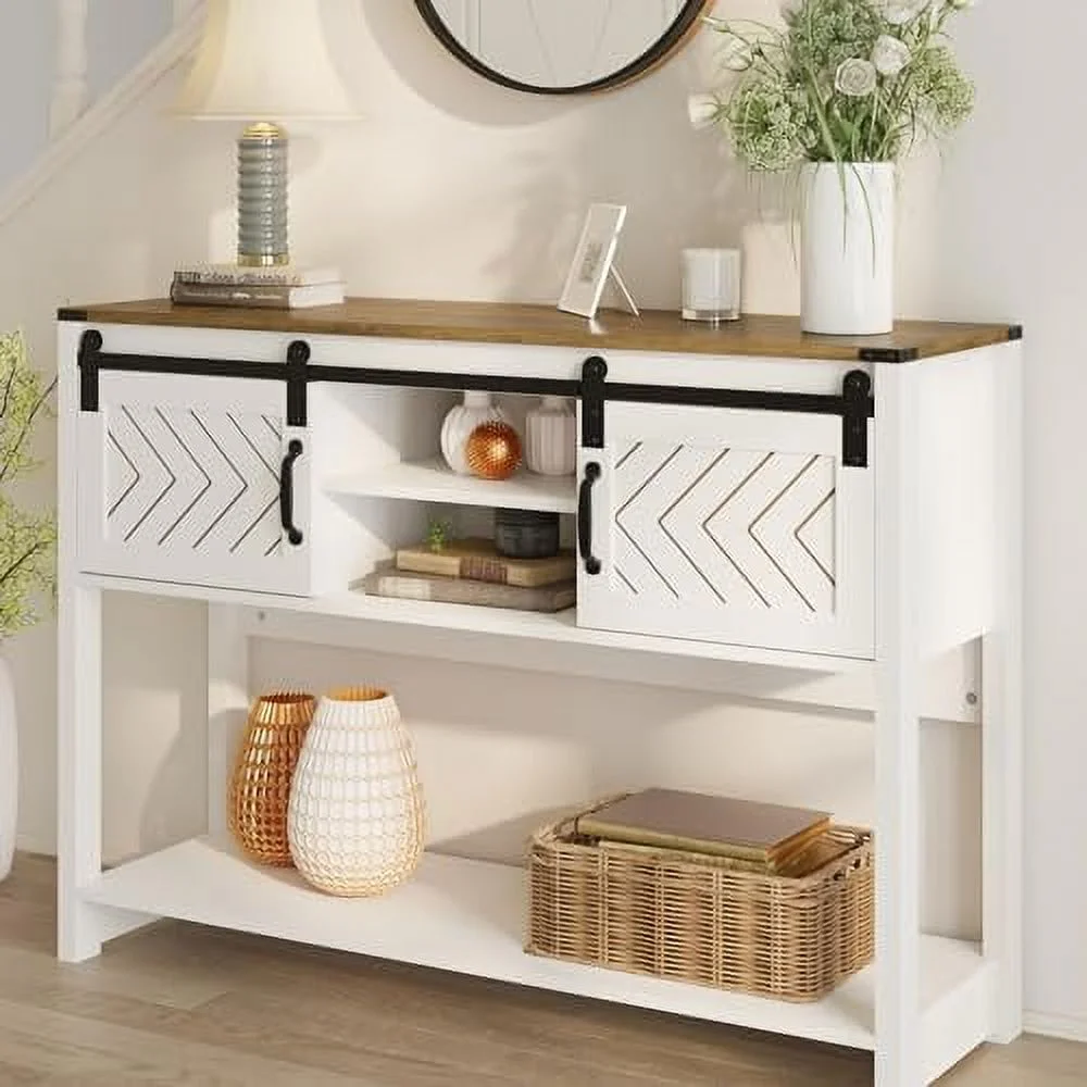 TJUNBOLIFE Farmhouse Entryway Table with   46"
