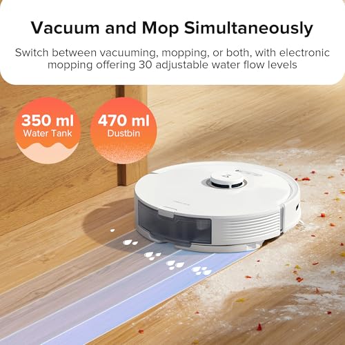 roborock Q8 Max Robot Vacuum and Mop Cleaner, DuoRoller Brush, 5500Pa Strong Suction, Lidar Navigation, Obstacle Avoidance, Multi-Level Mapping