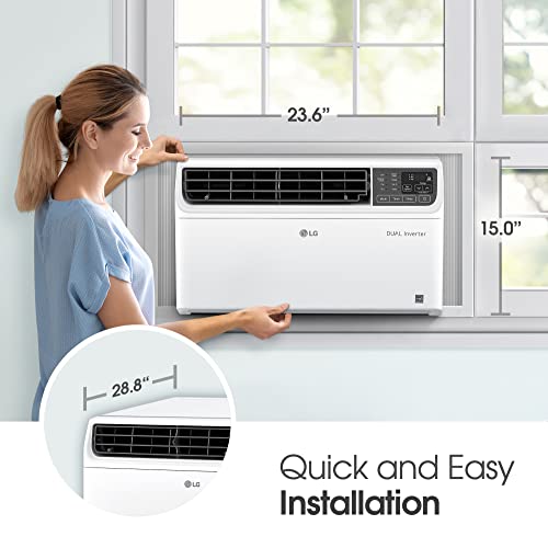 LG 12,000 BTU Dual Inverter Smart Window Air Conditioner, Cools 550 Sq. Ft., Ultra Quiet Operation, Up to 35% More Energy Savings, Energy Star
