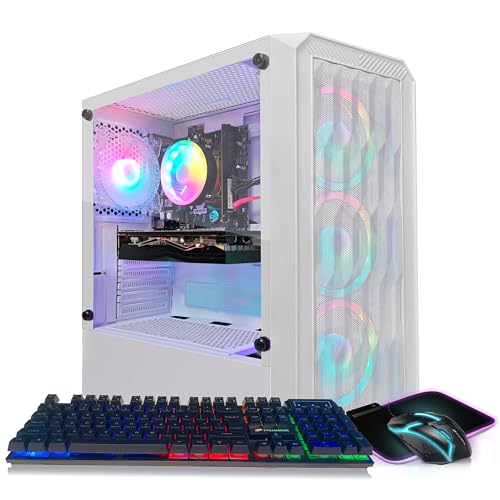 STGAubron Gaming PC Computer Desktop, GeForce RTX 2060 Super 8G, Intel Core I7 8th up to 4.1GHz, 16G DDR4, 1T SSD, WiFi 6 & BT 5.2, RGB Fan x6