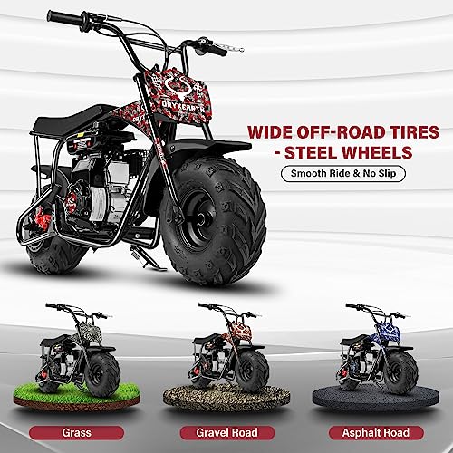 Oryxearth Mini Dirt Bike for Kids, 105CC 4-Stroke Kid Gas Powered Off-Road Pocket Pit Trail Motorcycle W/EPA Approved