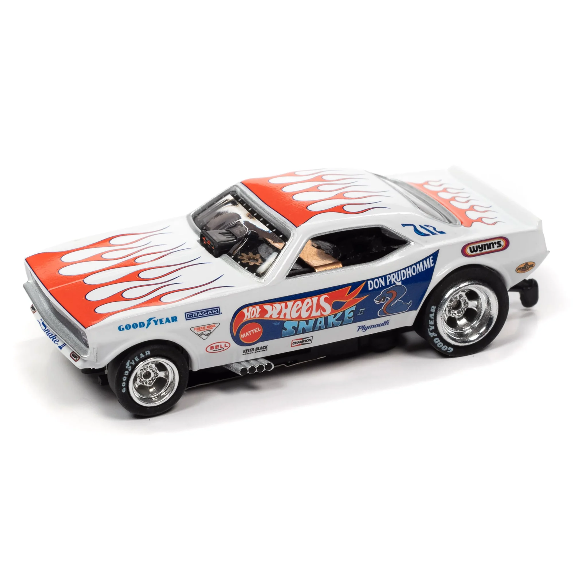 Auto World: Hot Wheels Slot Car Drag Racing Set - Snake II Vs Mongoose II - 13' Dragstrip Set, 2 Variable Speed Funny Cars, Electric Slot Car Track