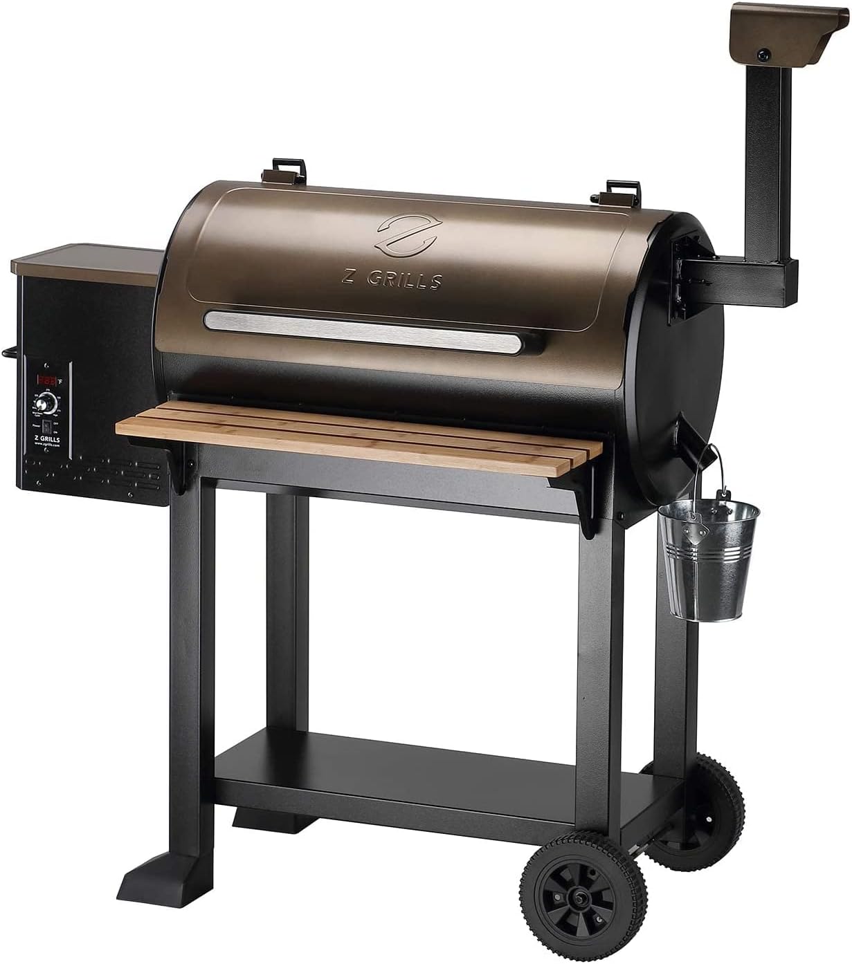 Z GRILLS Pellet Grill & Smoker 8 in 1 BBQ Grill Auto Temperature Control, 573 sq.in. Cooking Capacity, Bronze