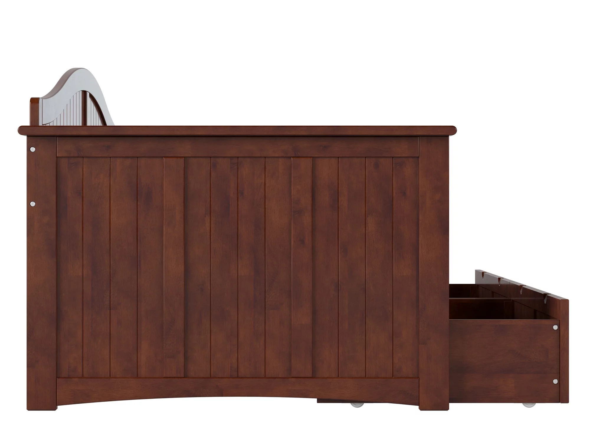 AFI Nantucket Wood Twin Size Daybed Frame with 2 Storage Drawers Walnut