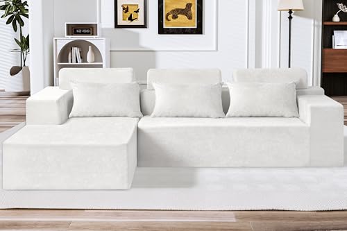 HABUTWAY 105" L-Shape Modular Sectional Sofa Couch for Living Room,No Assembly Required,Modular Comfy Sofa with Deep Seat for Living Room Bedroom