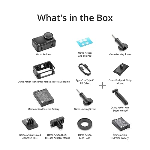 DJI Osmo Action 4 Standard Combo, 4K/120fps Waterproof Action Camera with a 1/1.3-Inch Sensor, Stunning Low-Light Imaging