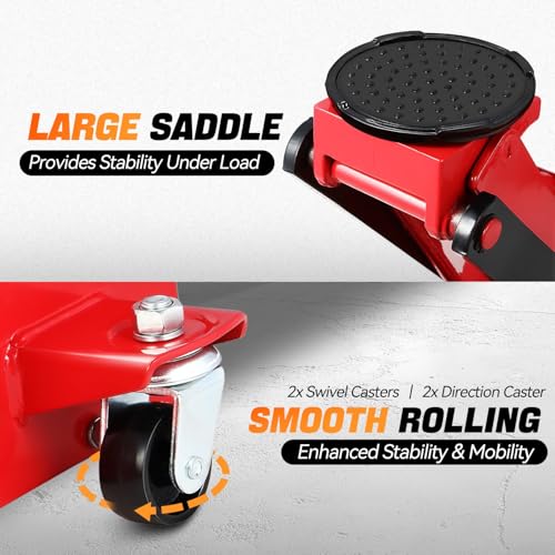Auto Dynasty 4 Ton Low Profile Floor Jack, Heavy Duty Steel Hydraulic Car Jack with Dual Pistons Quick Lift Pump, Hydraulic Racing Floor Jack