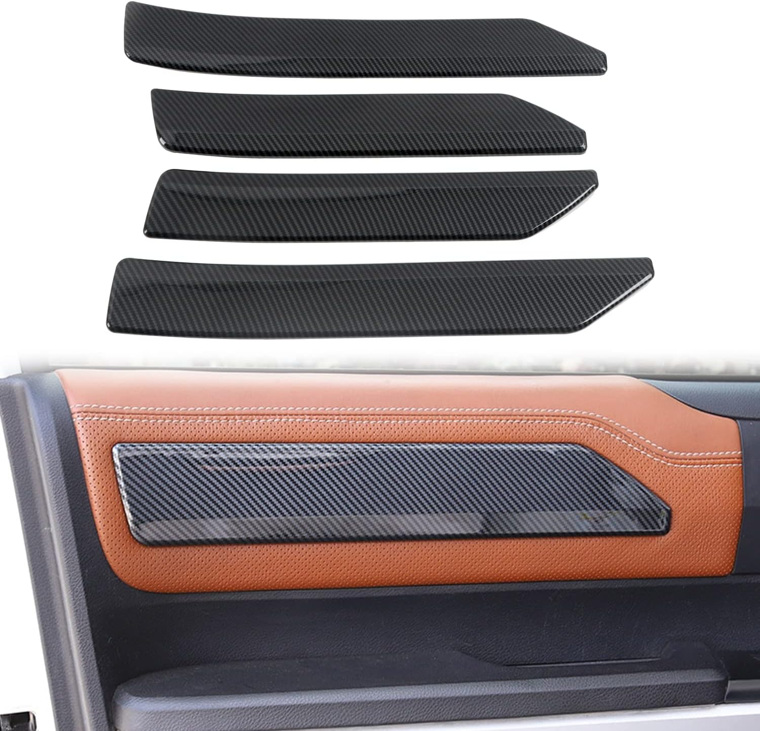 HIGH FLYING for Toyota Tundra 2014-2021 Car Accessories Center Console Gear Shift Box Water Cup Panel Cover ABS Blacking Out 1pc LHD (Not fit 1794