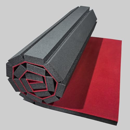 Premium Indoor Gymnastics Track Exercise Mat with Grippy Gym Carpet Top - Sturdy Foam Wrestling Mat for MMA, Cheerleading, and Fitness