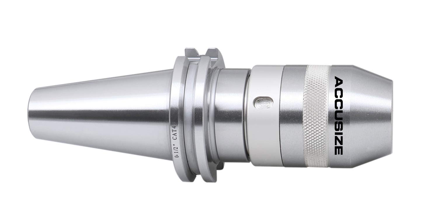 Accusize Industrial Tools 0-1/2'' Cat40 CNC Integral Keyless Drill Chuck, 0222-0890