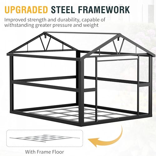 Outdoor Storage Shed, 5x3 Ft Metal Steel Tiny House with Lockable Door, Vertical Outside Storage Building for Garden, Backyard, Lawn, Patio Utility