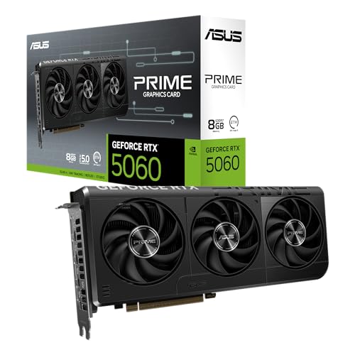 ASUS The SFF-Ready Prime GeForce RTX™ 5060 8GB GDDR7 OC Edition Graphics Card (PCIe® 5.0, 8GB GDDR7, HDMI®/DP 2.1, 2.5-Slot, Axial-tech Fans