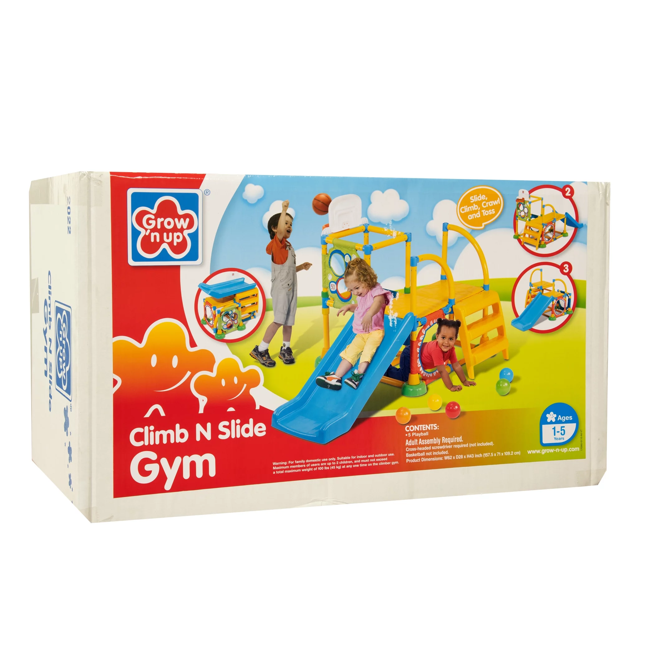 Grow N Up Toddler Climb 'N Slide Plastic Jungle Gym