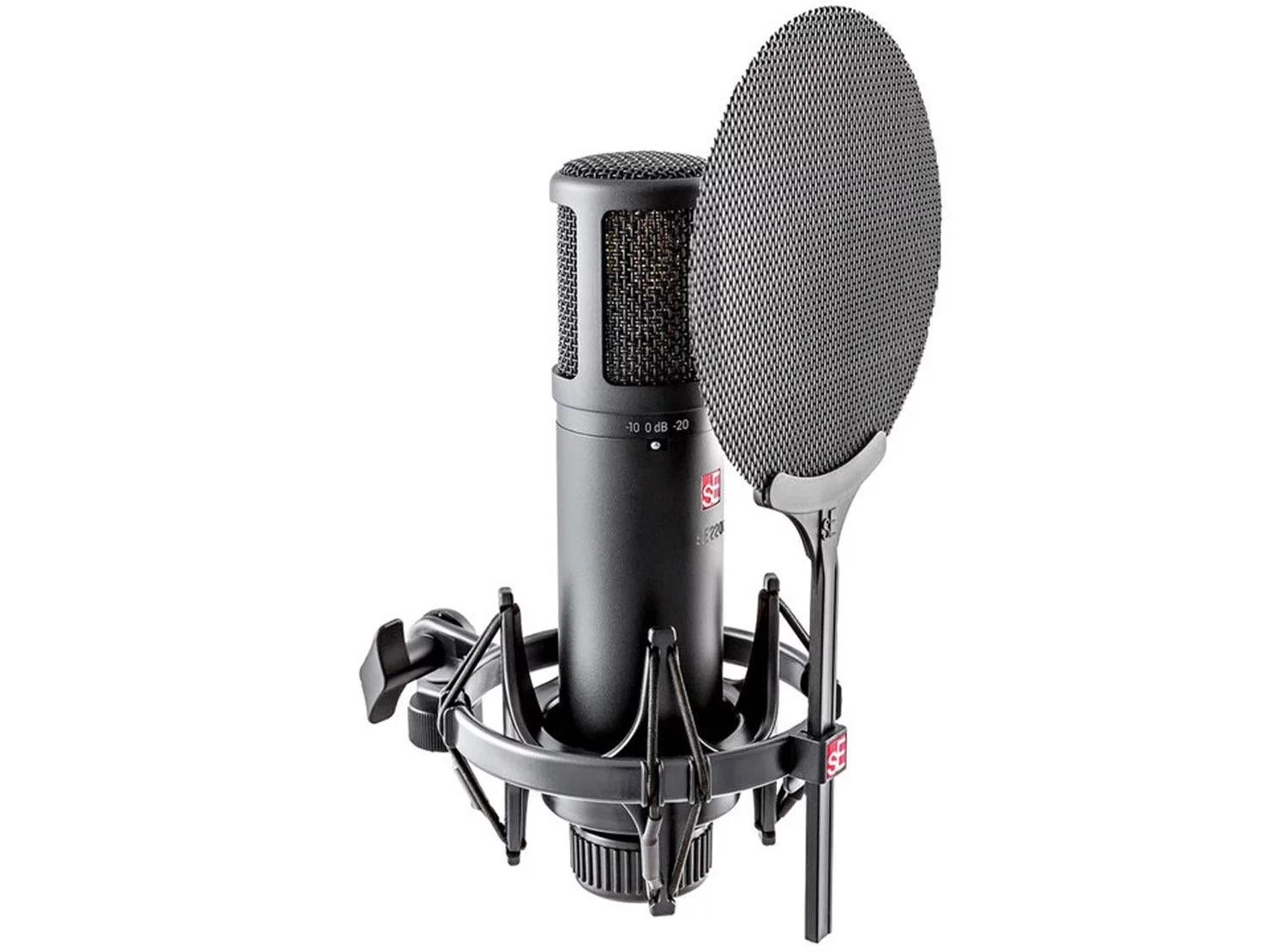 SE Electronics SE2300 Multi Pattern Large Diaphragm Condenser Mic with Shockmount and Filter