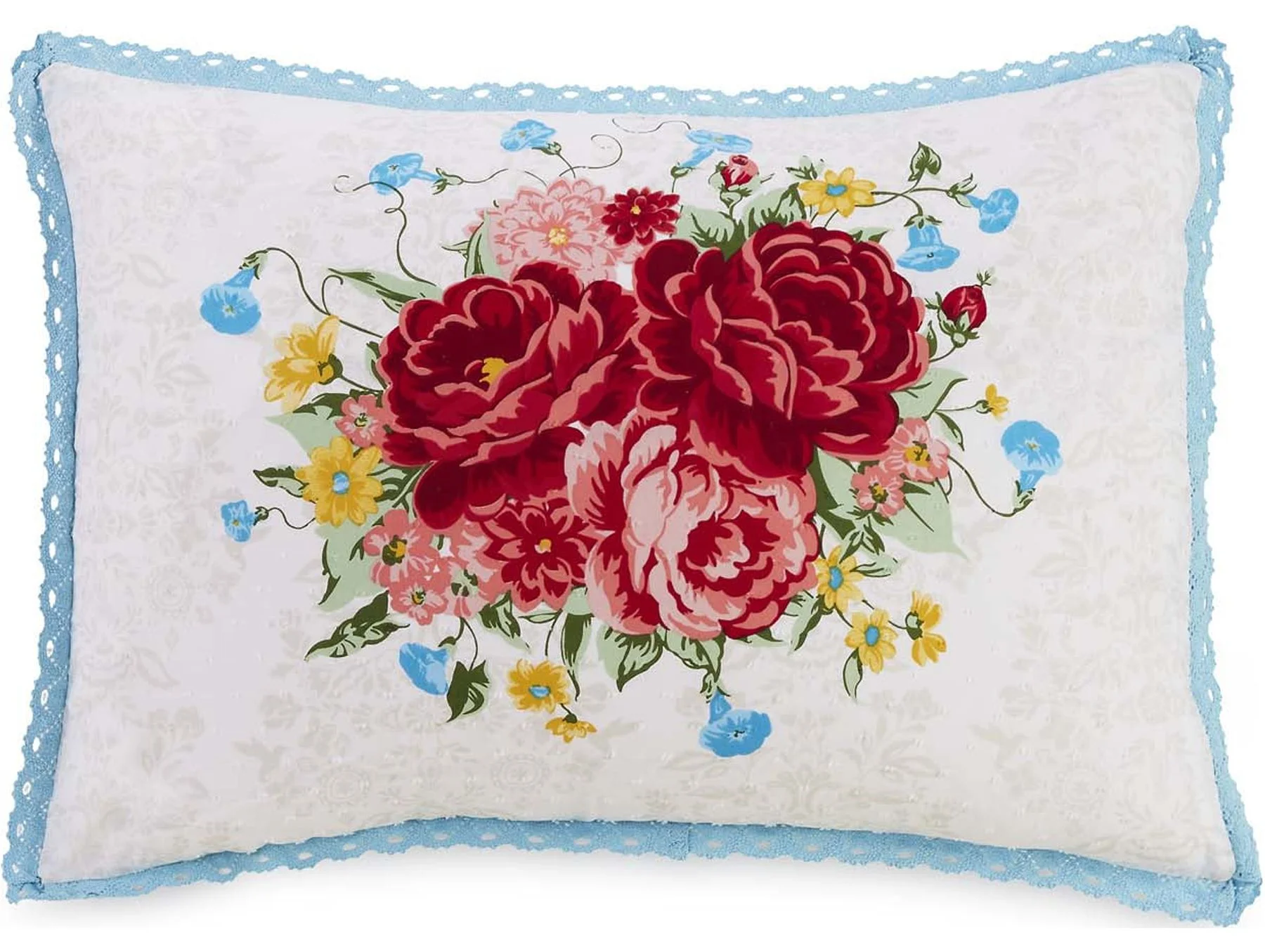The Pioneer Woman Blue Cotton Sweet Rose 4-Piece Comforter Set, Full / Queen - Curated Treasures Market