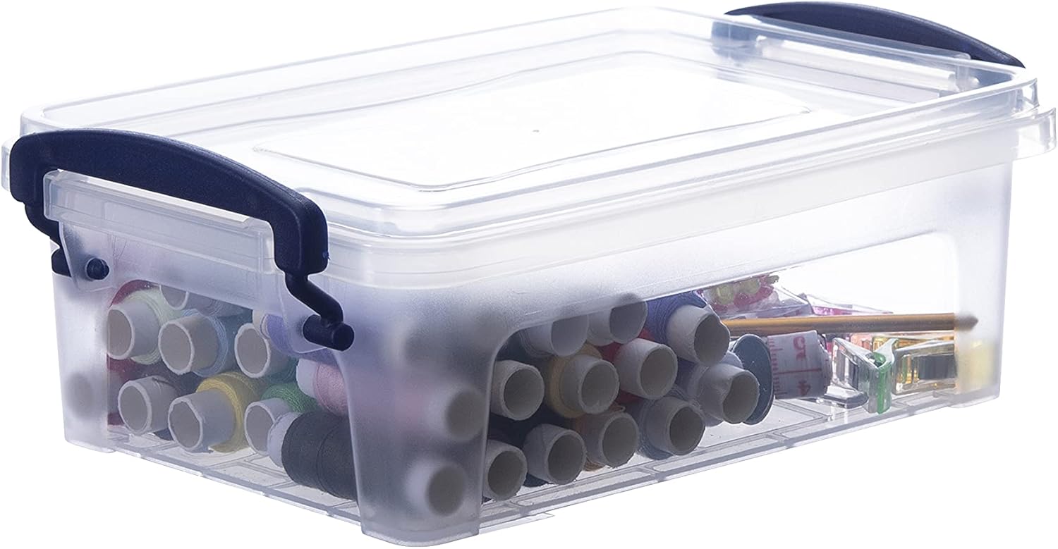 Superio Clear Plastic Storage Bins with Lids, Stackable Storage Boxes for Home, Garage, or Dorm- Container for Accessories, Food, Toys, and Cloths
