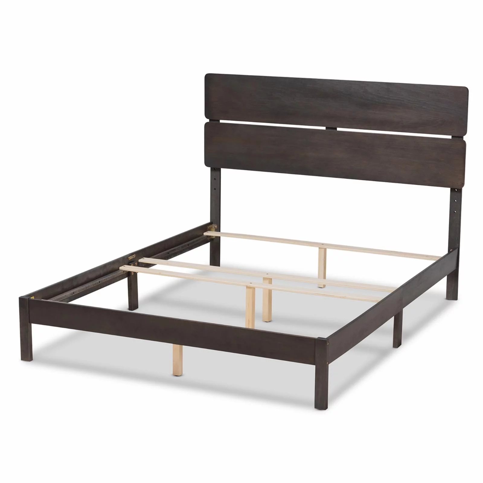 Baxton Studio Anthony Gray and Oak Finished Wood Full Size Panel Bed