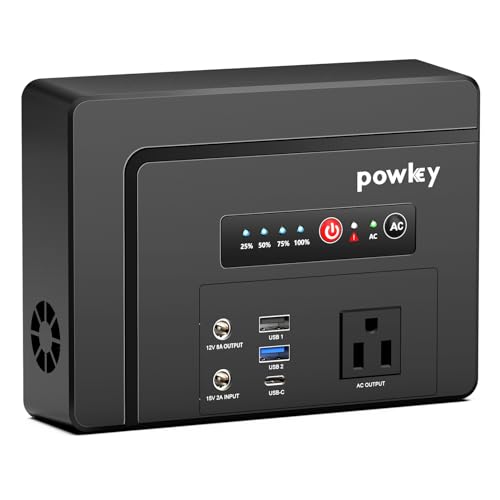 Powkey Solar Generator with Panel, Portable Power Station with Solar Panel