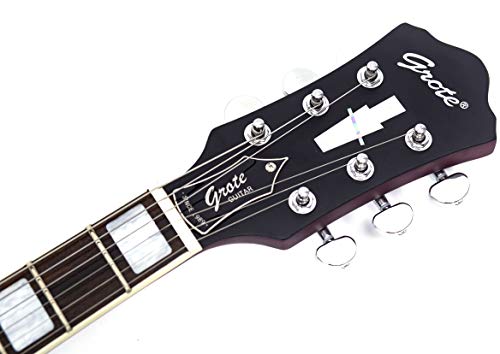 GROTE Electric Guitar Semi-Hollow Body Guitar matte finished P90 (Grey)