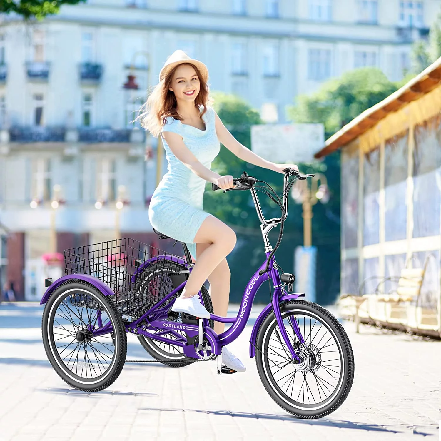 Mooncool 24 26 3 Wheel Electric Tricycle for Adults