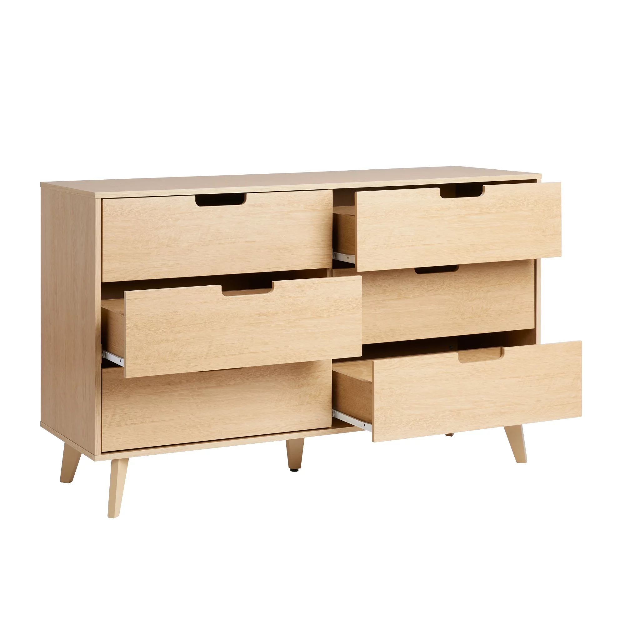 Walker Edison Modern 6-Drawer Dresser with Cut-Out Handles, Riviera