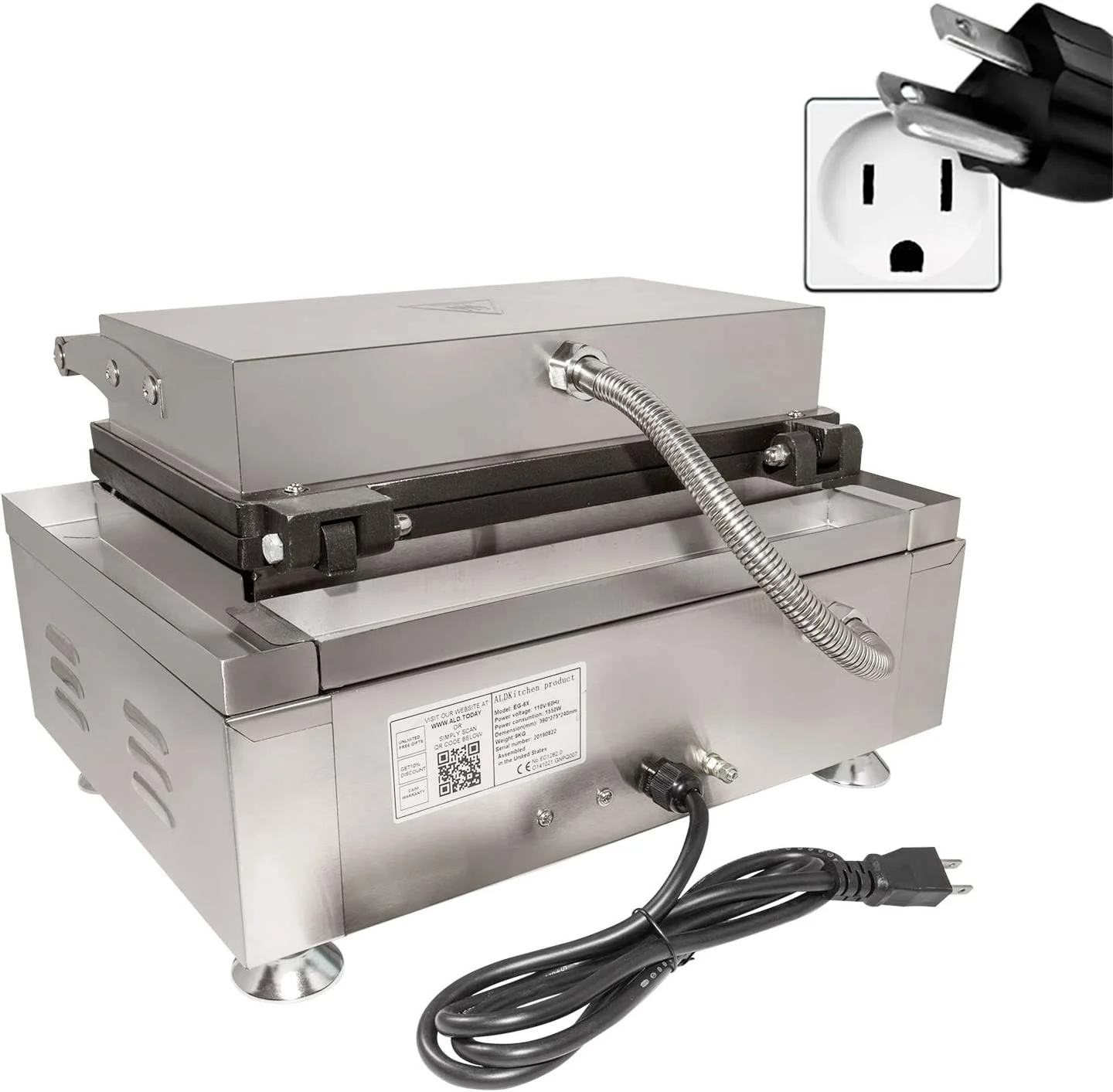 Corndog Waffle Maker | Nonsick Coaing | 110V | 6 Pcs (6 Pcs)