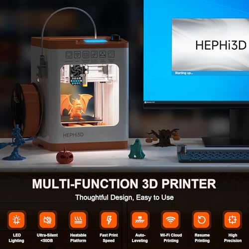 TINA2Plus 3D Printer, HEPHI3D 250mm/s High Speed FDM 3D Printers Fully Open Source, Auto Leveling Mini 3D Printer with WiFi Cloud Print