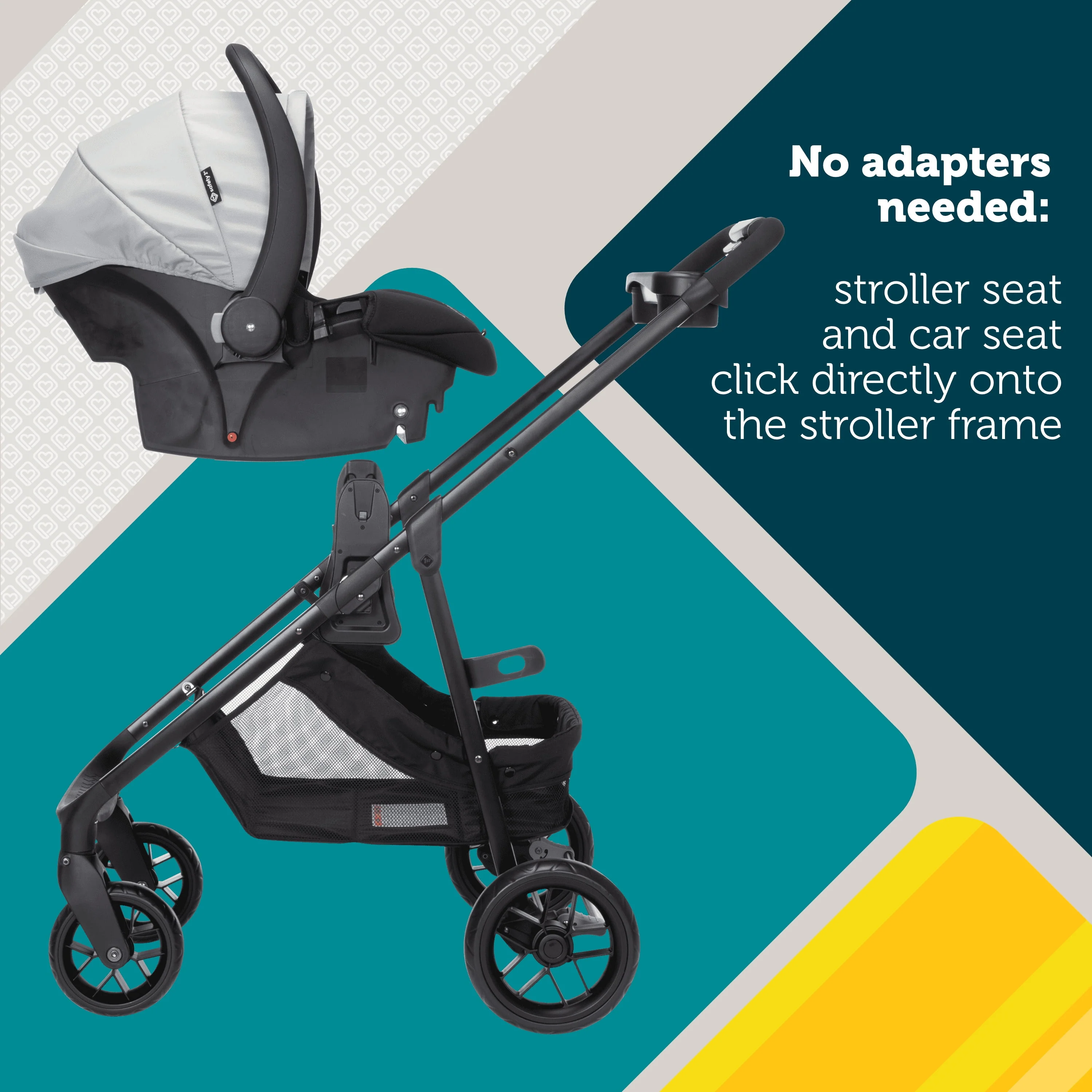 Safety 1st Grow and Go Sprint Modular Travel System Stroller with Rear-Facing Infant Car Seat, Whisper Grey