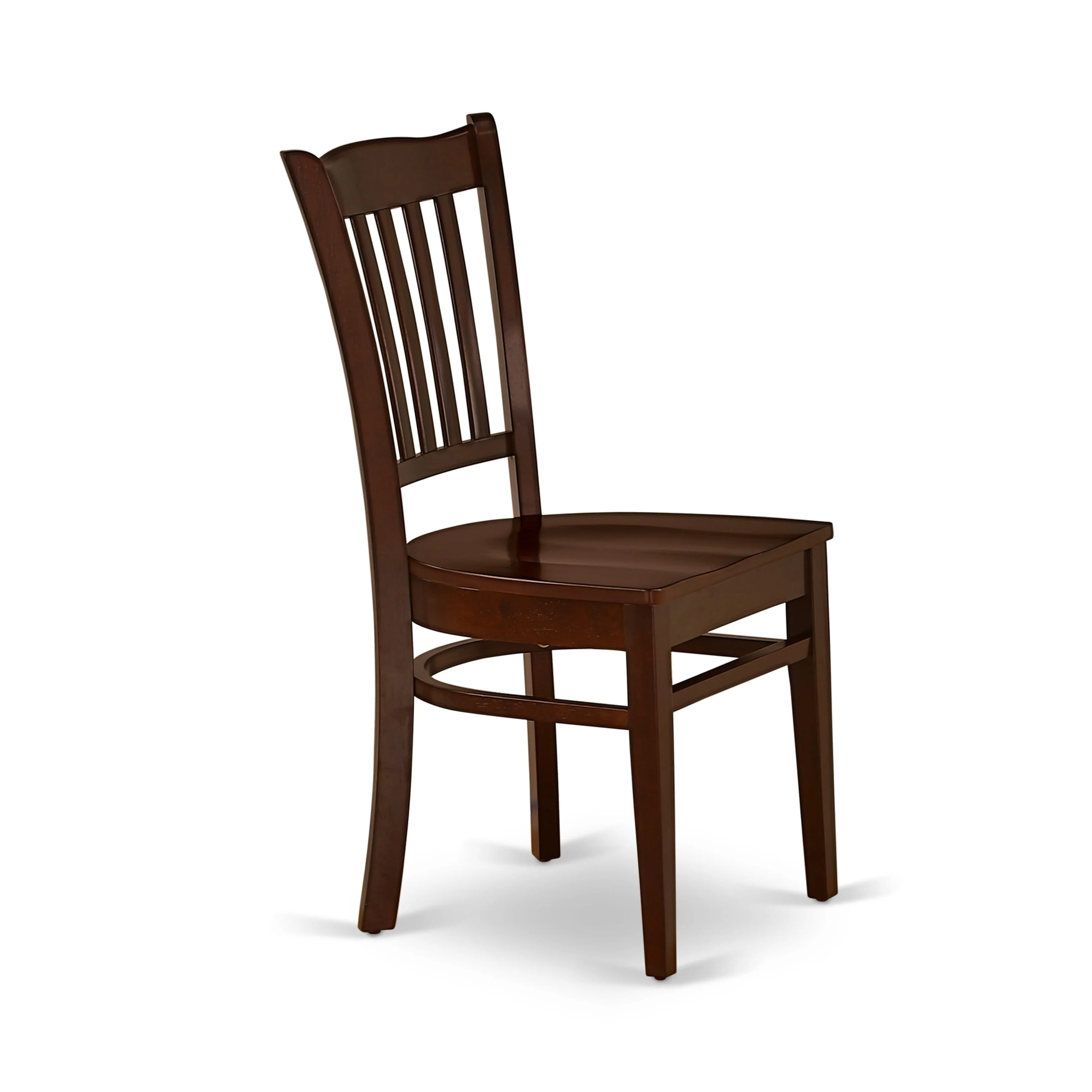 East West Furniture Groton 11" Wood Dining Chairs in Mahogany (Set of 2)