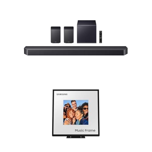 SAMSUNG Q990D 11.1.4ch Soundbar w/Wireless Dolby Atmos Audio, Rear Speaker Included, Q-Symphony, SpaceFit Sound Pro, Adaptive Sound