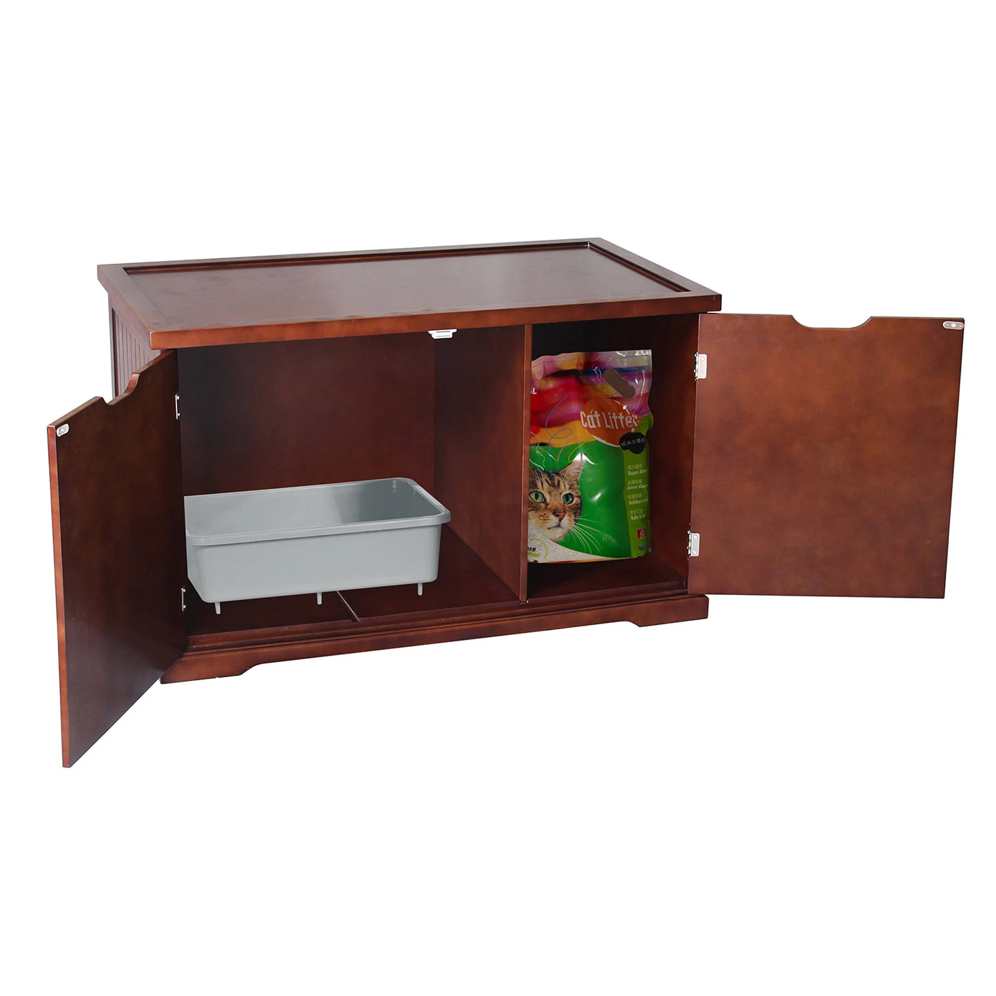 Cat Washroom Bench Walnut