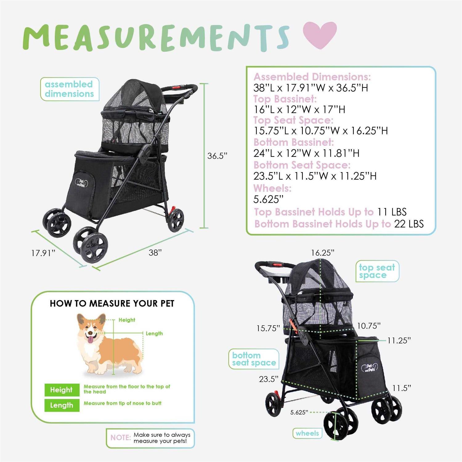 Petique Double Decker Pet Stroller - Pet Supplies online store