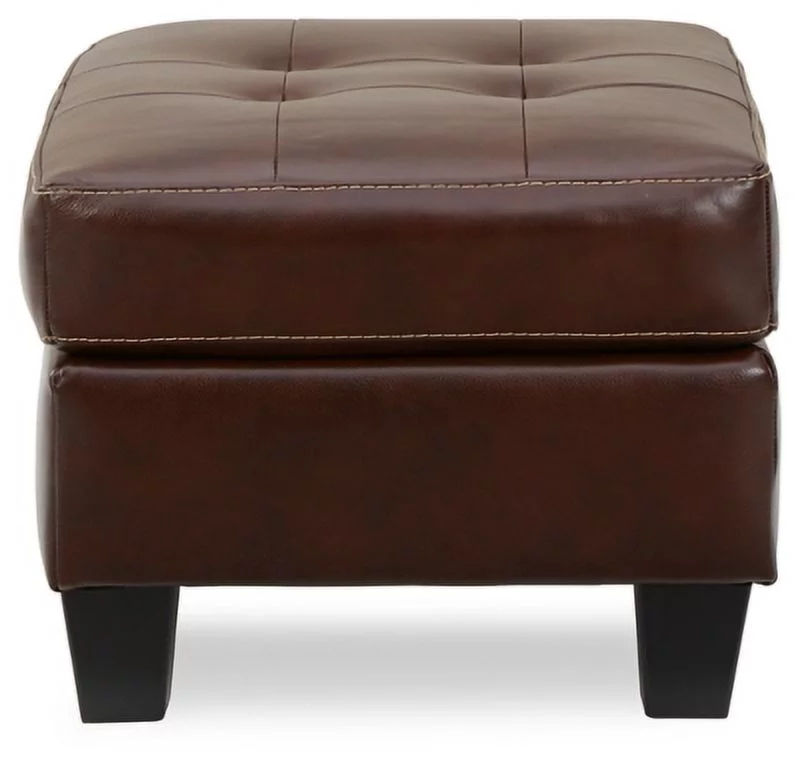 Signature Design by Ashley Contemporary Altonbury Ottoman Leather Walnut
