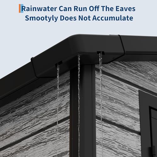 All-Weather Resin Shed with Window, Outdoor Plastic Garden Shed with Lockable Door and Vents, Outdoor Resin Storage Sheds for Tool, Bike, Backyard