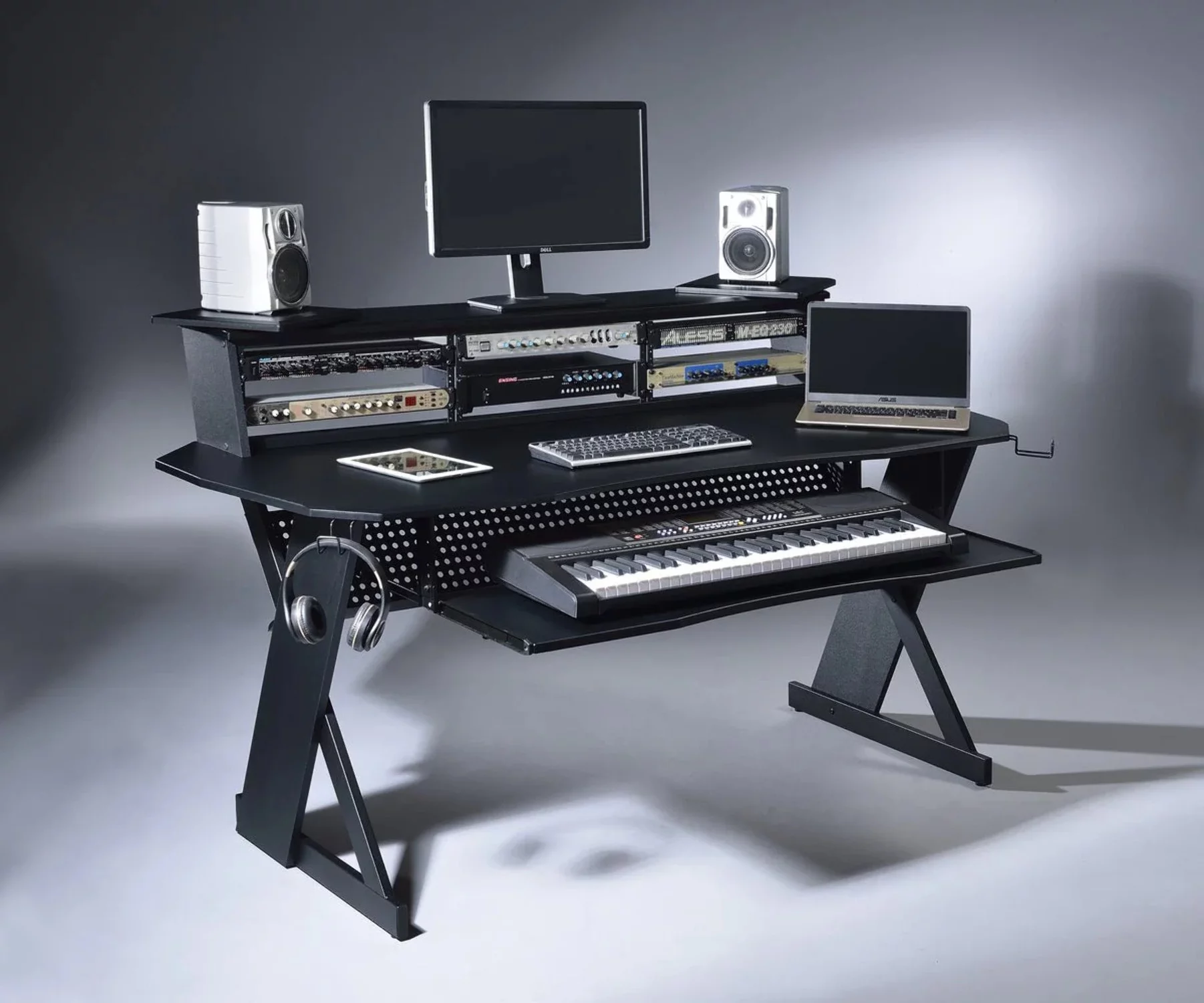 Musiea EX100 Series Music Recording Studio Desk Workstation w/3 x 4U Rack